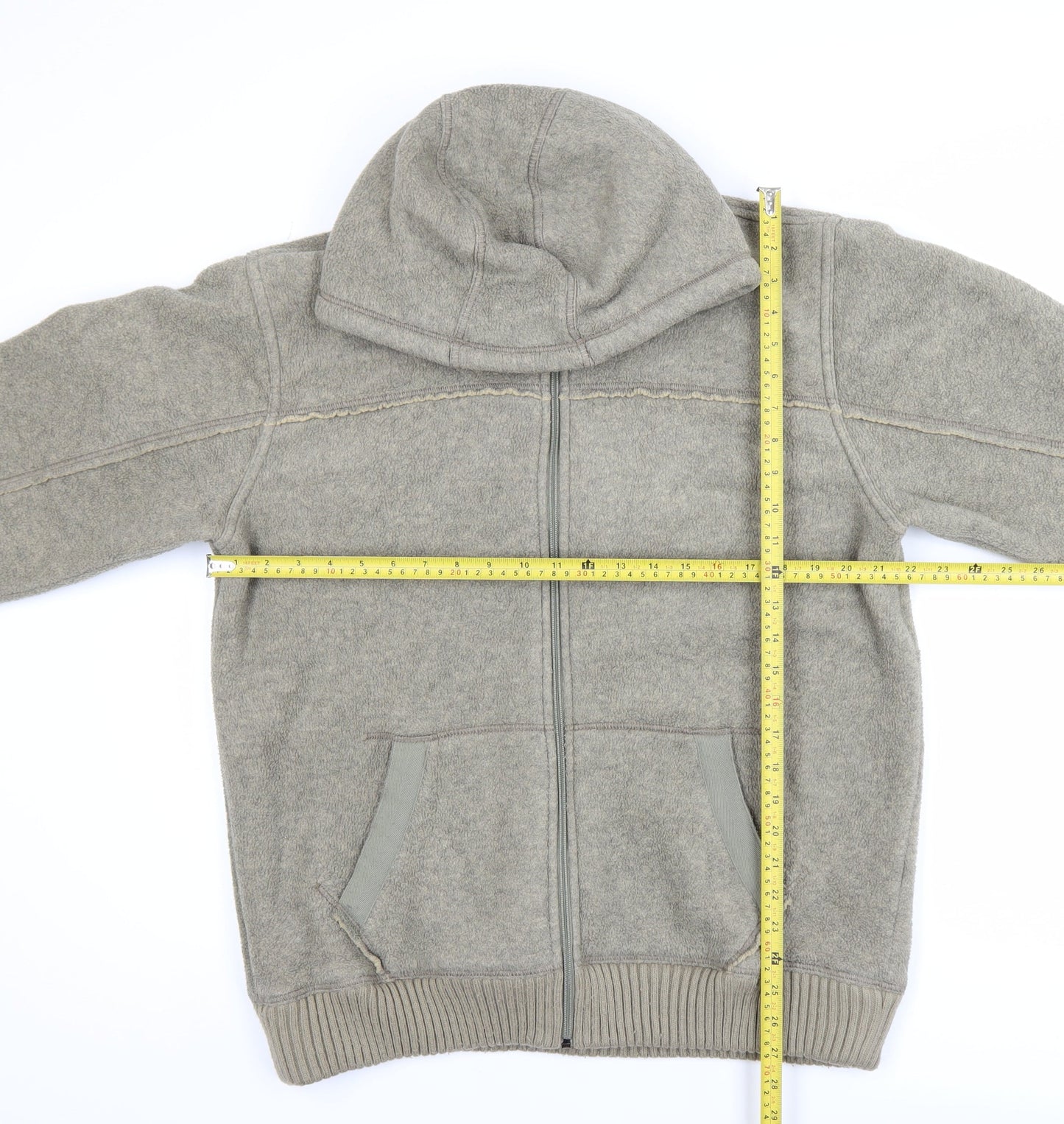 Marks and Spencer Blue Harbour Men's Grey Hooded Fleece Jacket L