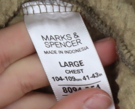 Marks and Spencer Blue Harbour Men's Grey Hooded Fleece Jacket L