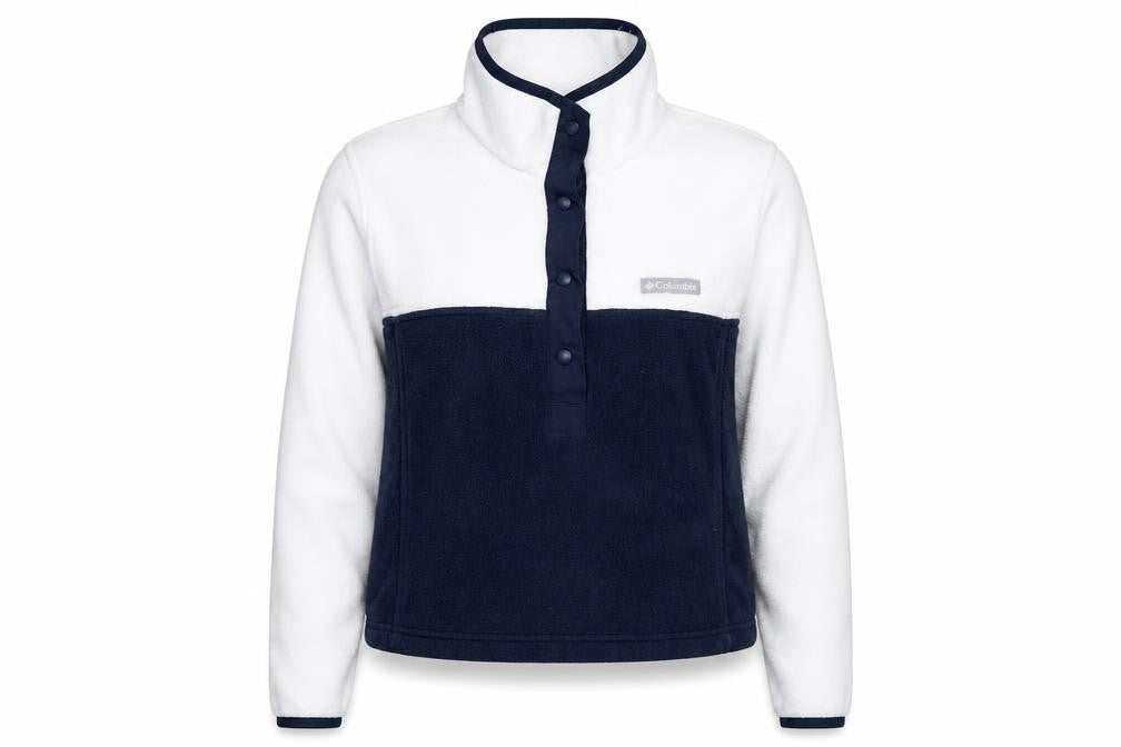Columbia Women’s Navy & White Fleece Henley Pullover Sweatshirt S