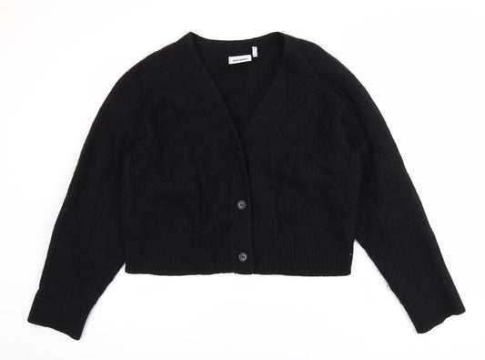 Weekday Women's Black V-Neck Cardigan Jumper Size M