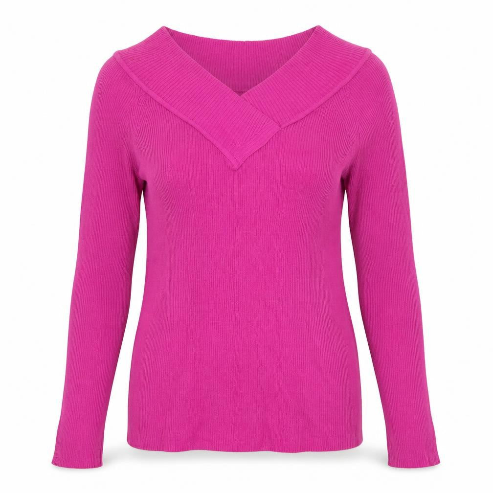Marks & Spencer Women Pink V-Neck Long Sleeve Jumper Size 14