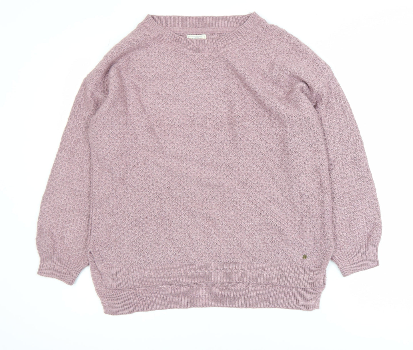 Fat Face Women’s Pink Cotton Wool Crew Neck Jumper Size 8