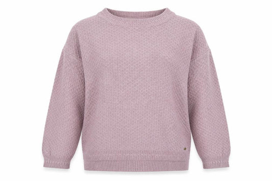 Front view of FatFace Women’s Pink Cotton Wool Crew Neck Jumper, size UK 8