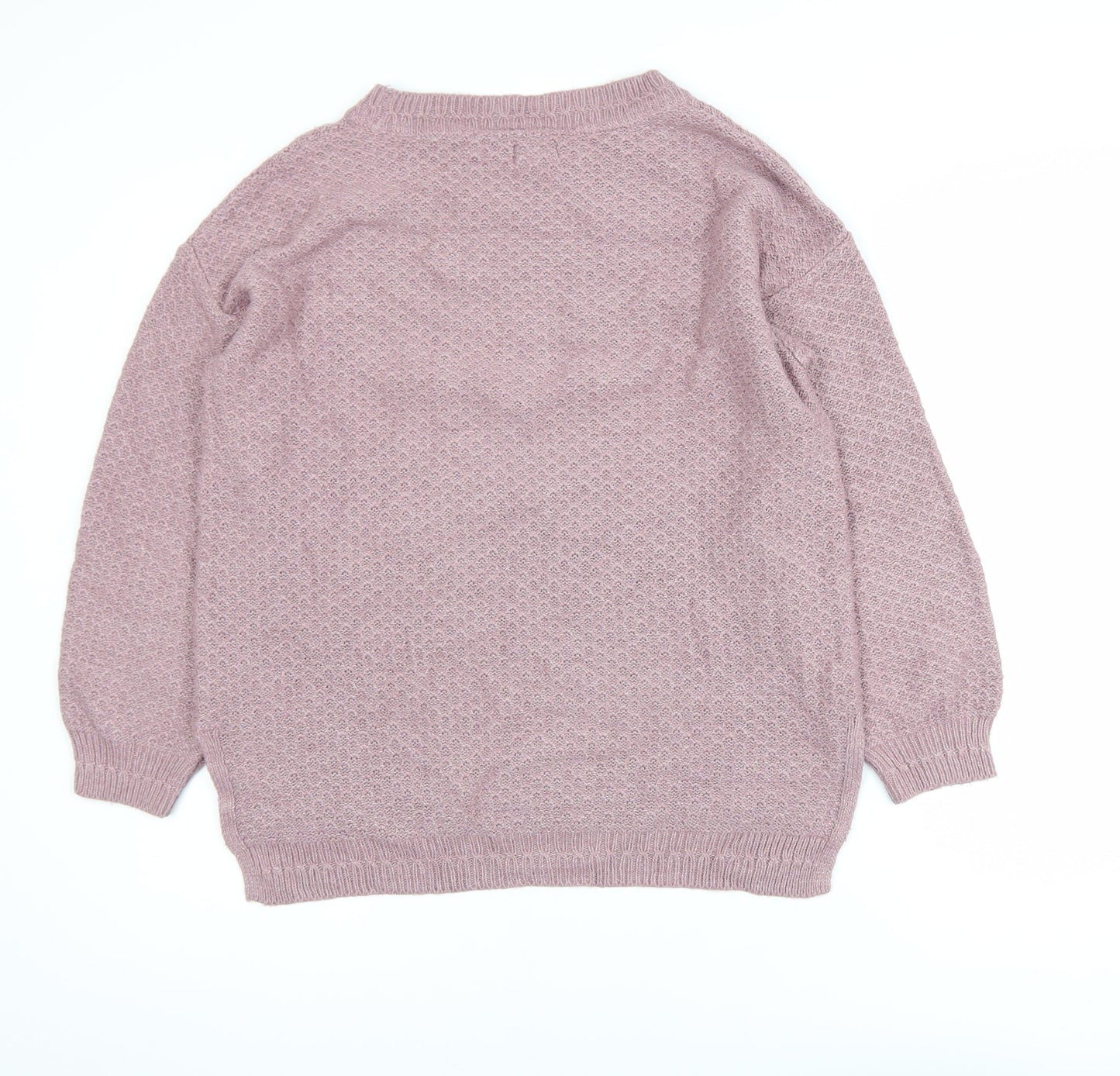Fat Face Women’s Pink Cotton Wool Crew Neck Jumper Size 8