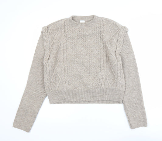 River Island Women Beige Cable-Knit Jumper Size 14