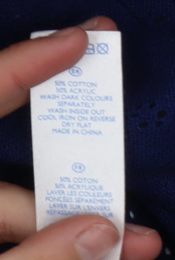Oasis Women Blue Knit A-Line Knee Length Dress Size 10