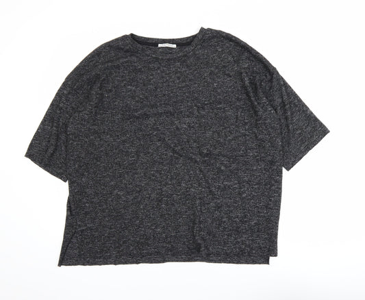 Zara Trafaluc Women’s Grey Relaxed Fit Jersey T-Shirt Size 12