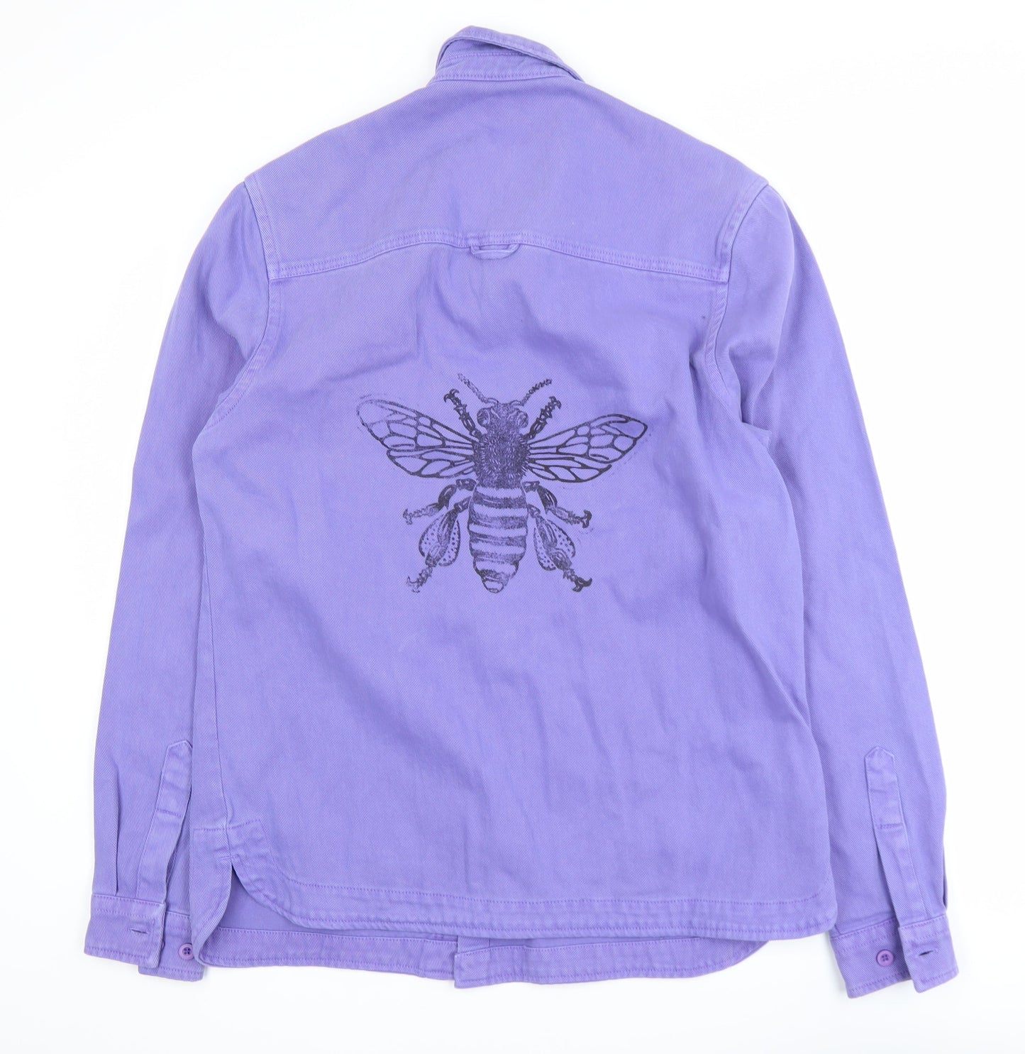 ASOS DESIGN Women Purple Cotton Bee Embroidered Jacket M