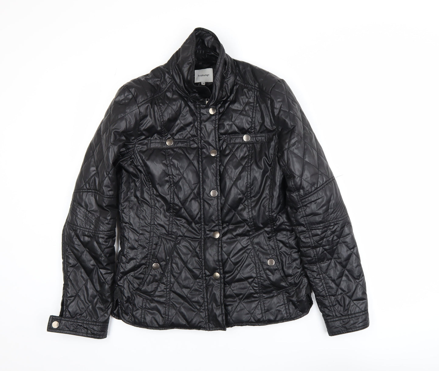 b.young Women's Black Quilted Short Jacket Size 10