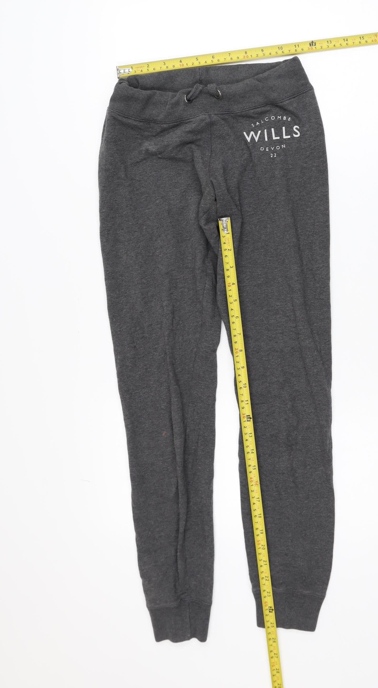 Jack Wills Women Grey Jogger Sweatpants UK 6 Cotton Blend Casual Trousers