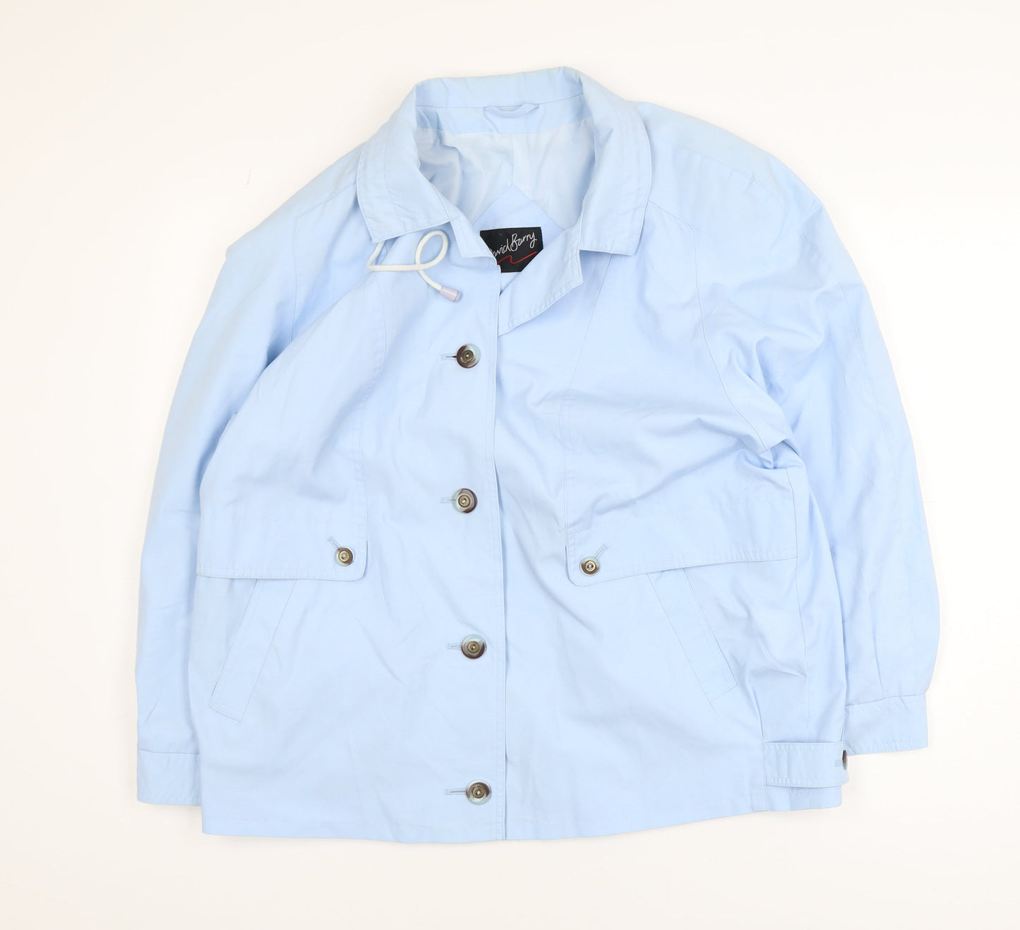 David Barry Women's Blue Size 16 Buttoned Casual Jacket