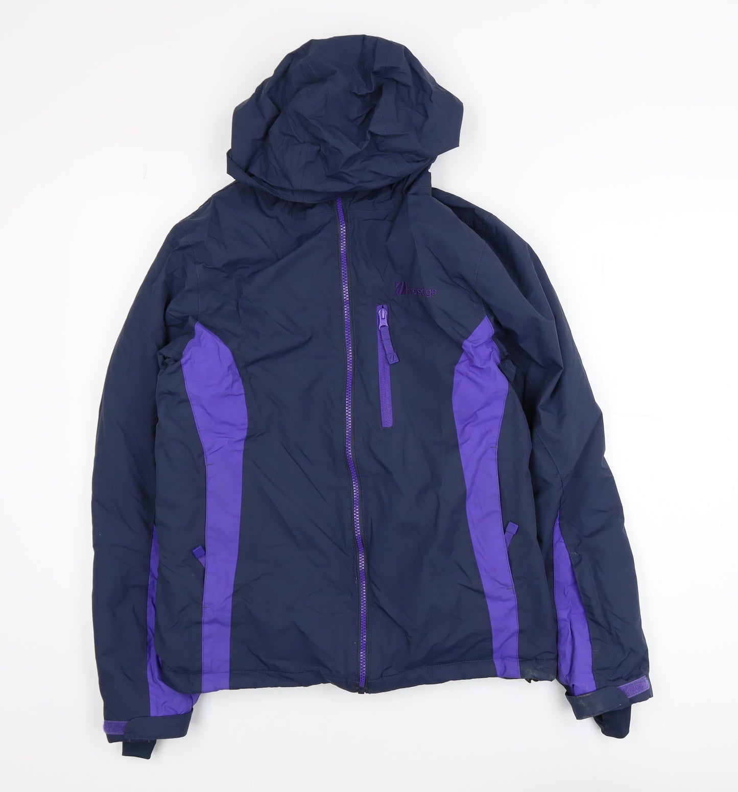 The Edge Women's Blue Hooded Waterproof Parka Jacket Size 10