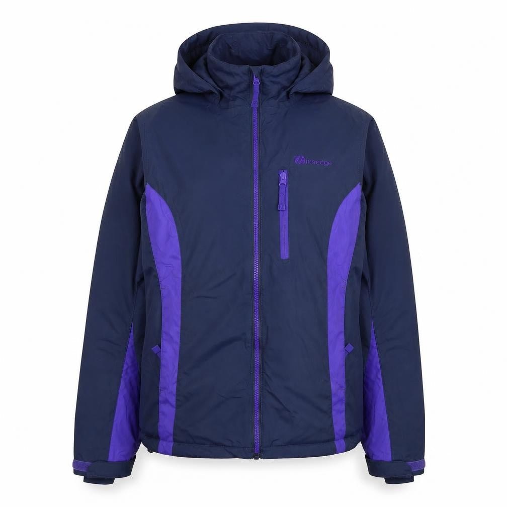 The Edge Women's Blue Hooded Waterproof Parka Jacket Size 10