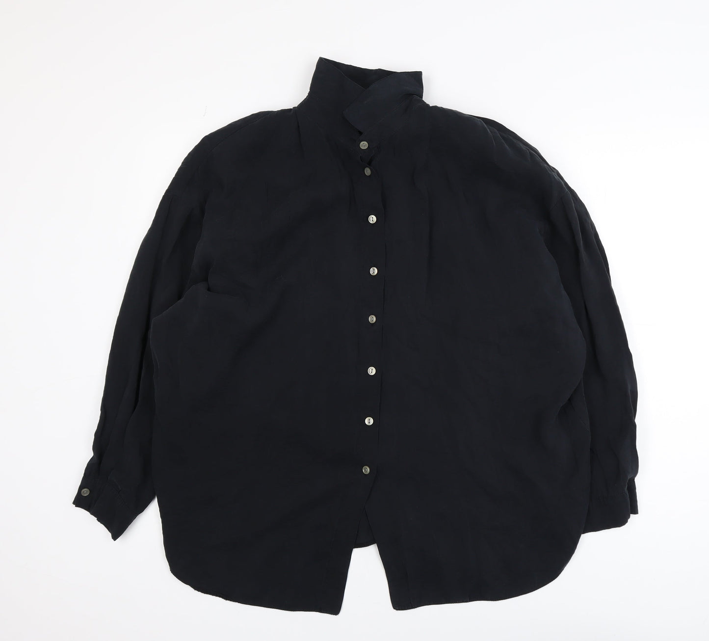 New Look Women's Black Long Sleeve Button-Up Shirt UK 14