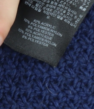 Lipsy Women Blue Cable-Knit Open Front Long Sleeve Cardigan Size 12
