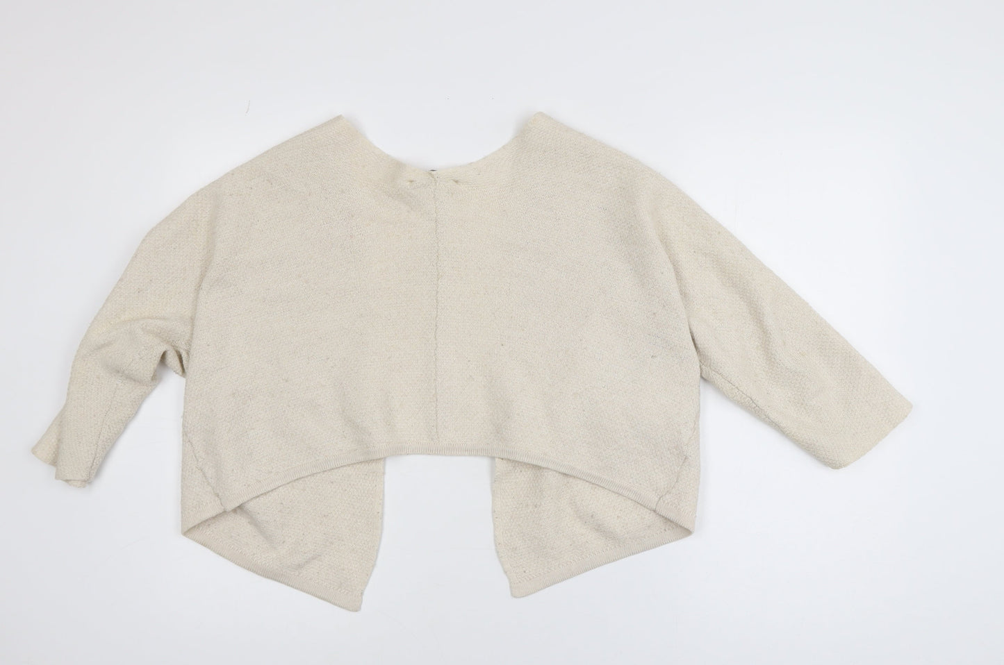 Brandy Melville Women Beige Chunky-Knit Open Cardigan One Size