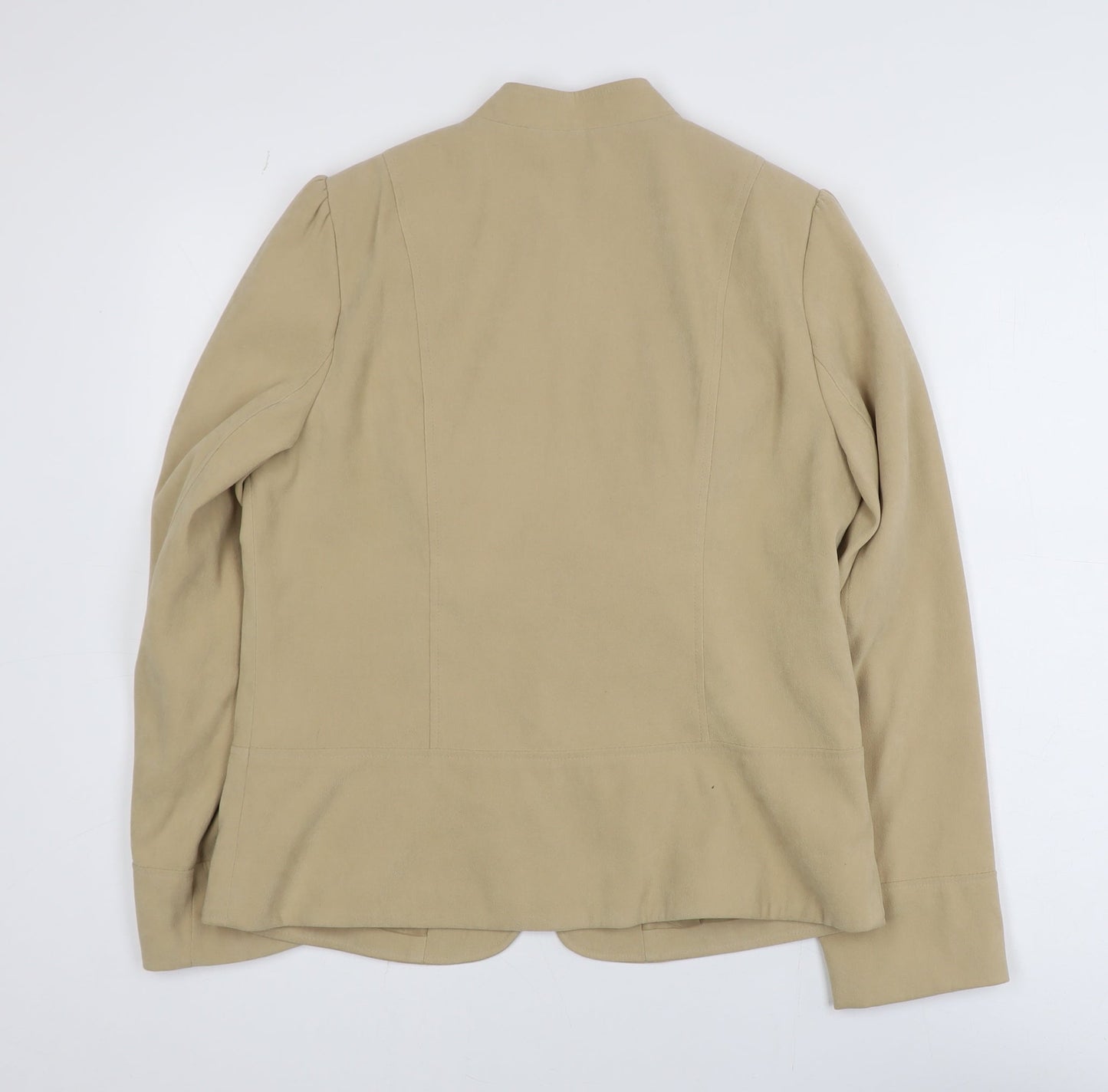 Style by EWM Women's Beige Size 12 Long Sleeve Button Jacket
