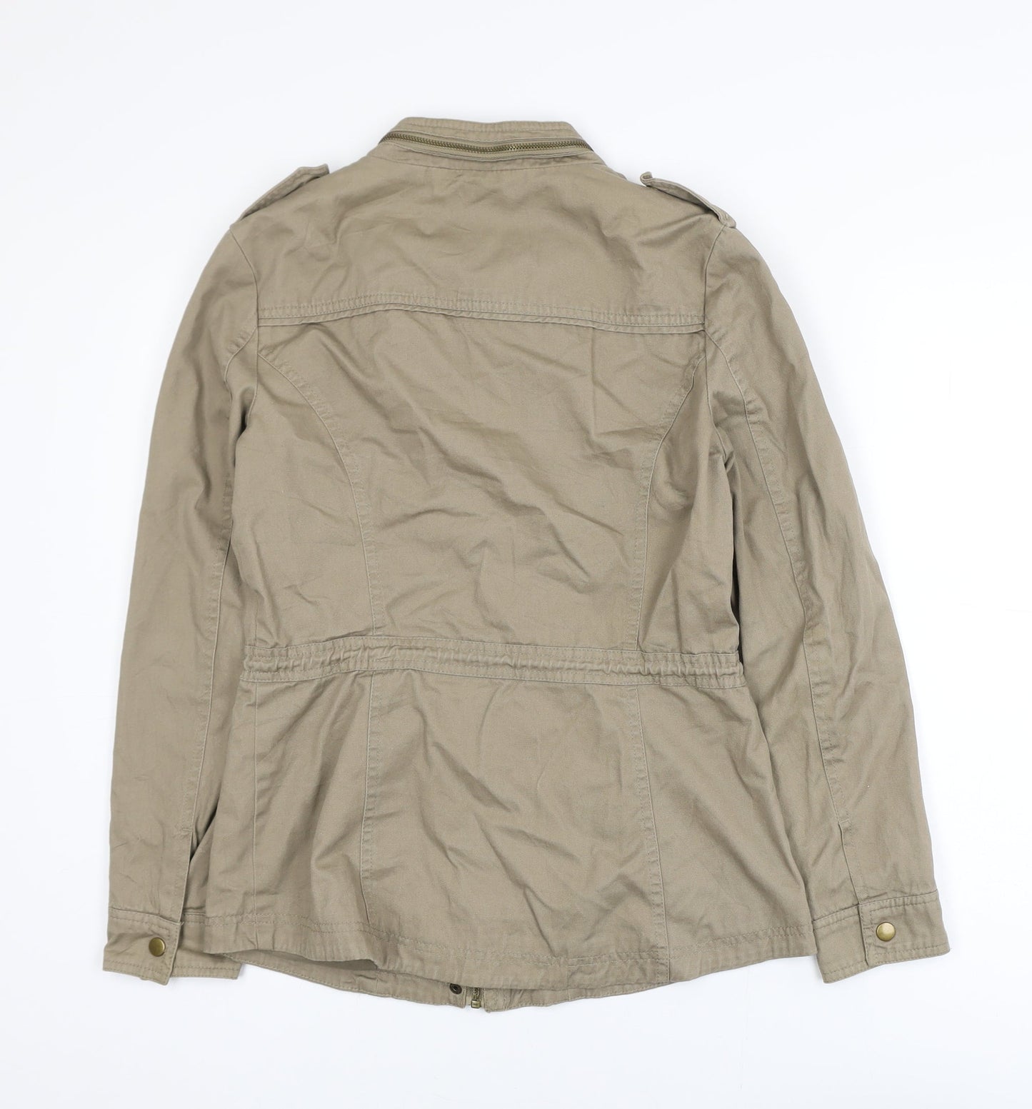 South Women's Beige Cotton Military Jacket Size 8