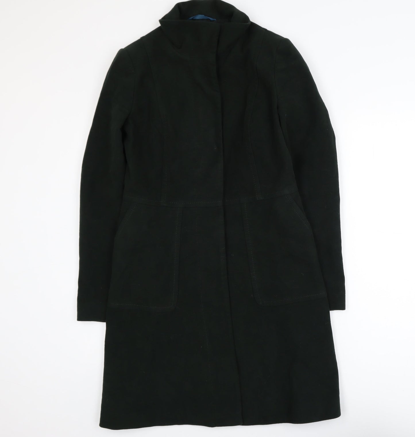 White Stuff Women's Bottle Green Cotton Long Overcoat Size 8