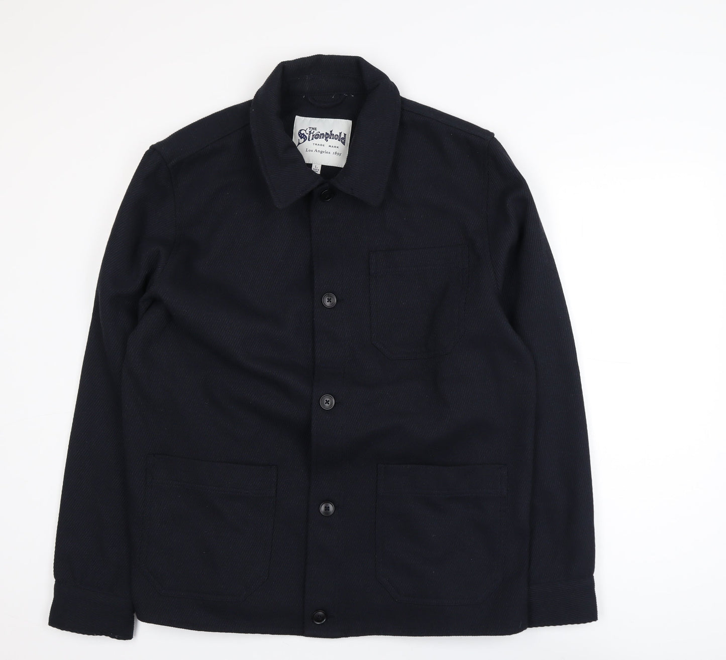 The Stronghold Men's Black L Casual Button Jacket Wool Blend