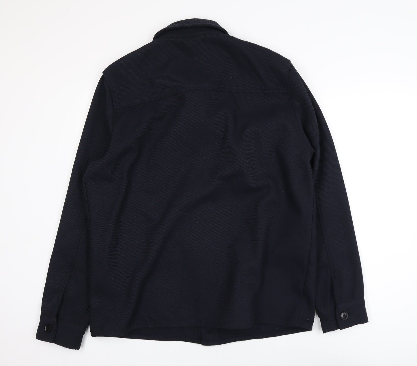 The Stronghold Men's Black L Casual Button Jacket Wool Blend