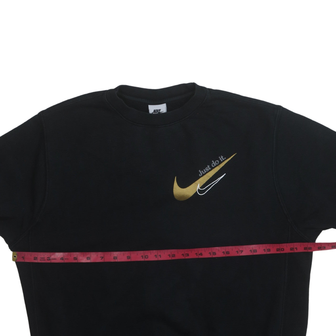 Nike Men's Black Small Pullover Sweatshirt Gold Logo