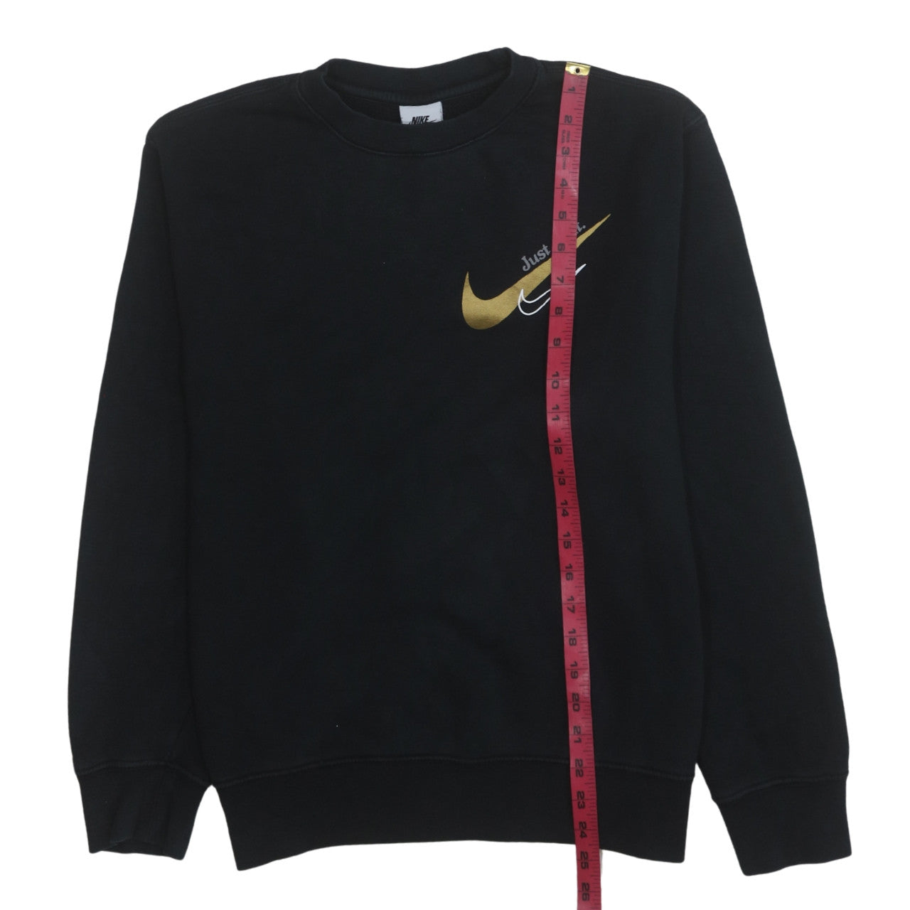 Nike Men's Black Small Pullover Sweatshirt Gold Logo