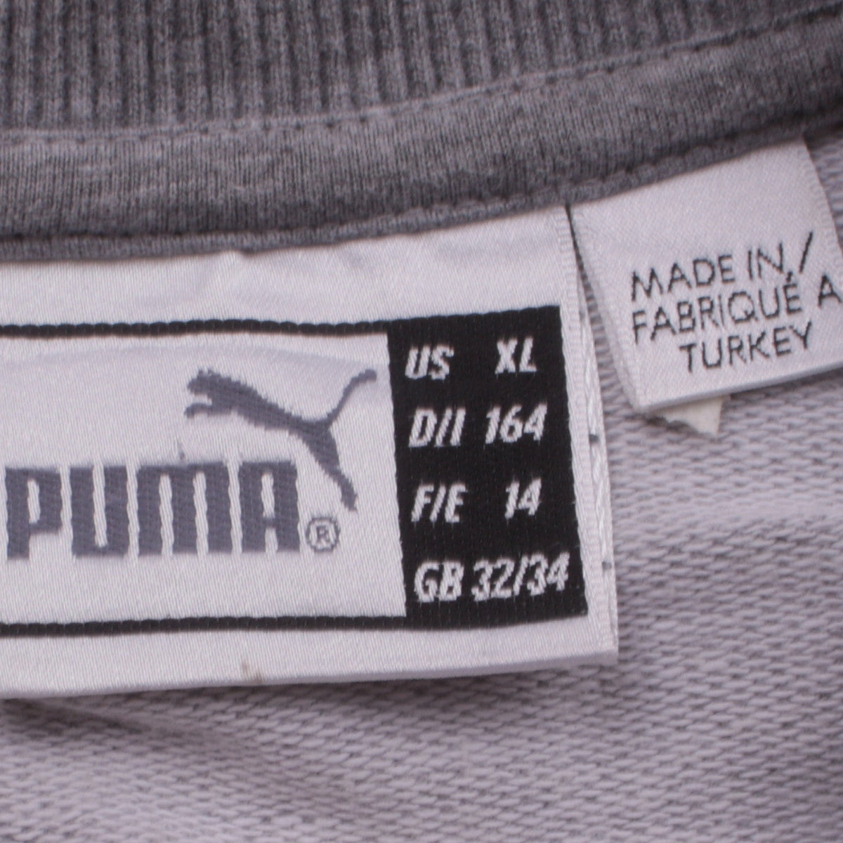 Puma Boys Grey Crew Neck Pullover Sweatshirt Size 164 Logo Embroidered Top
