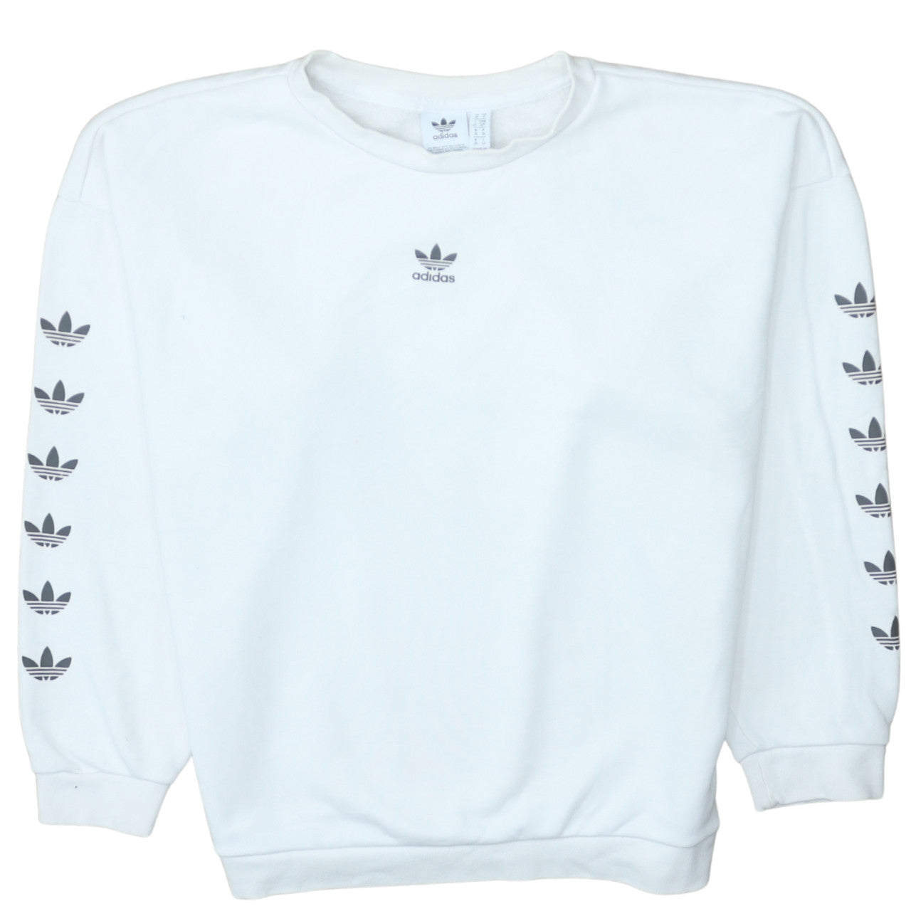 adidas Womens White Size 10 Pullover Crew Neck Sweatshirt