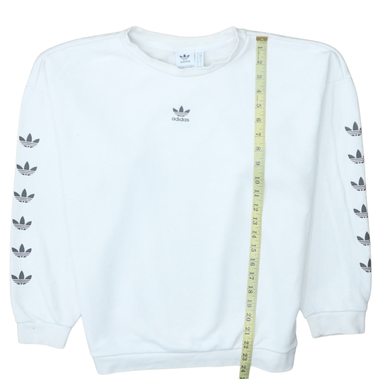 adidas Womens White Size 10 Pullover Crew Neck Sweatshirt