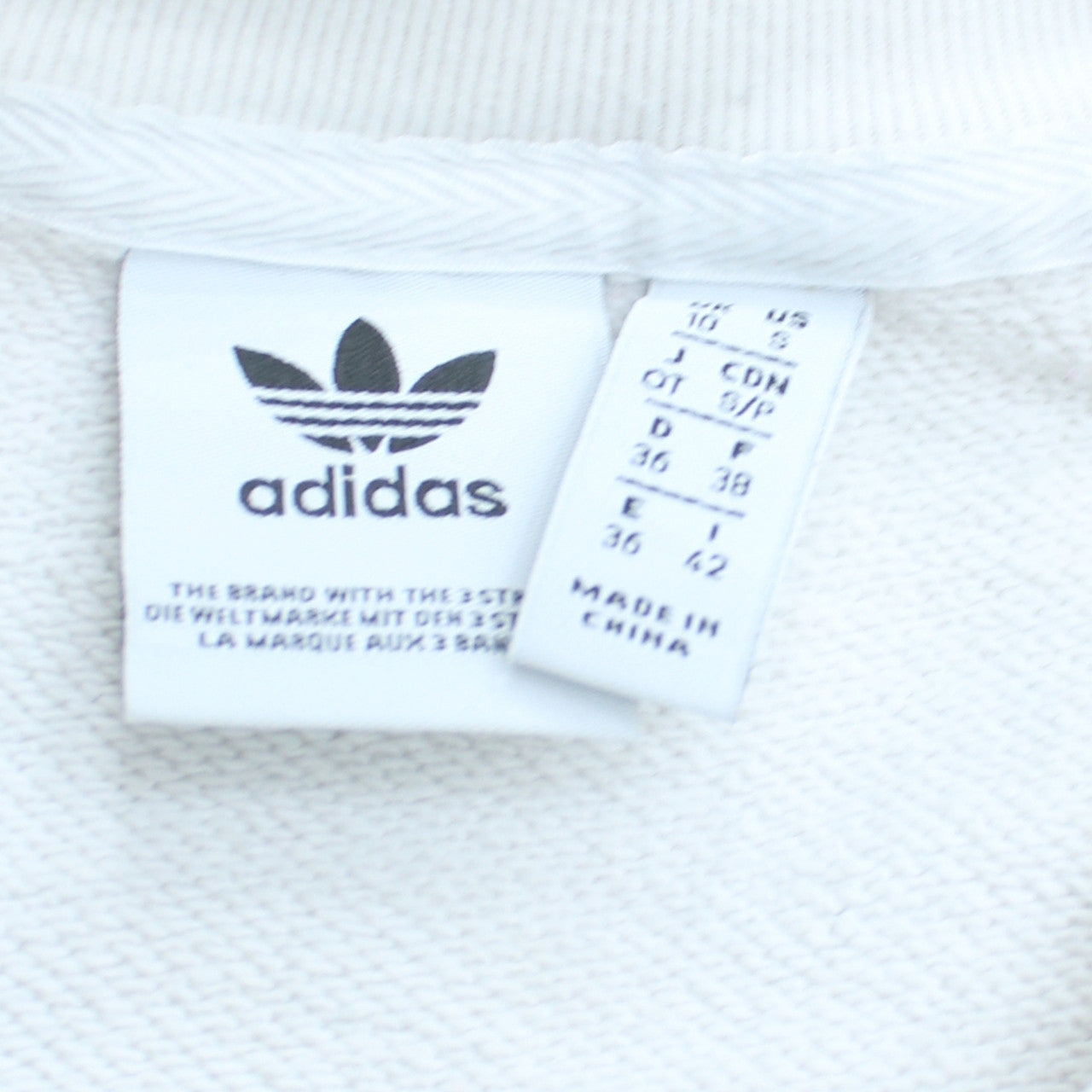 adidas Womens White Size 10 Pullover Crew Neck Sweatshirt