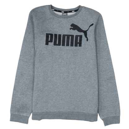 Additional front view of Puma boys’ grey crew neck logo pullover sweatshirt 15-16 years