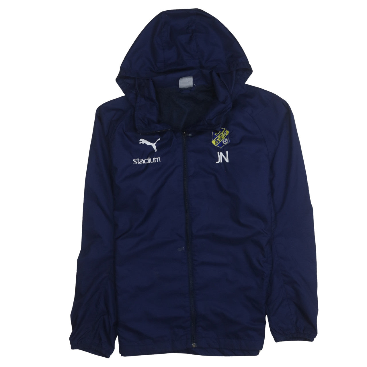 Puma Men's Blue Hooded Rain Jacket M Full Zip Water Resistant