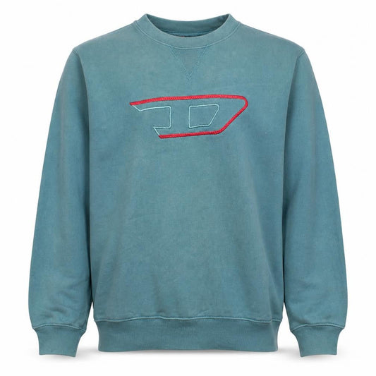 Diesel Men’s Blue Cotton Crew Neck Sweatshirt Size S