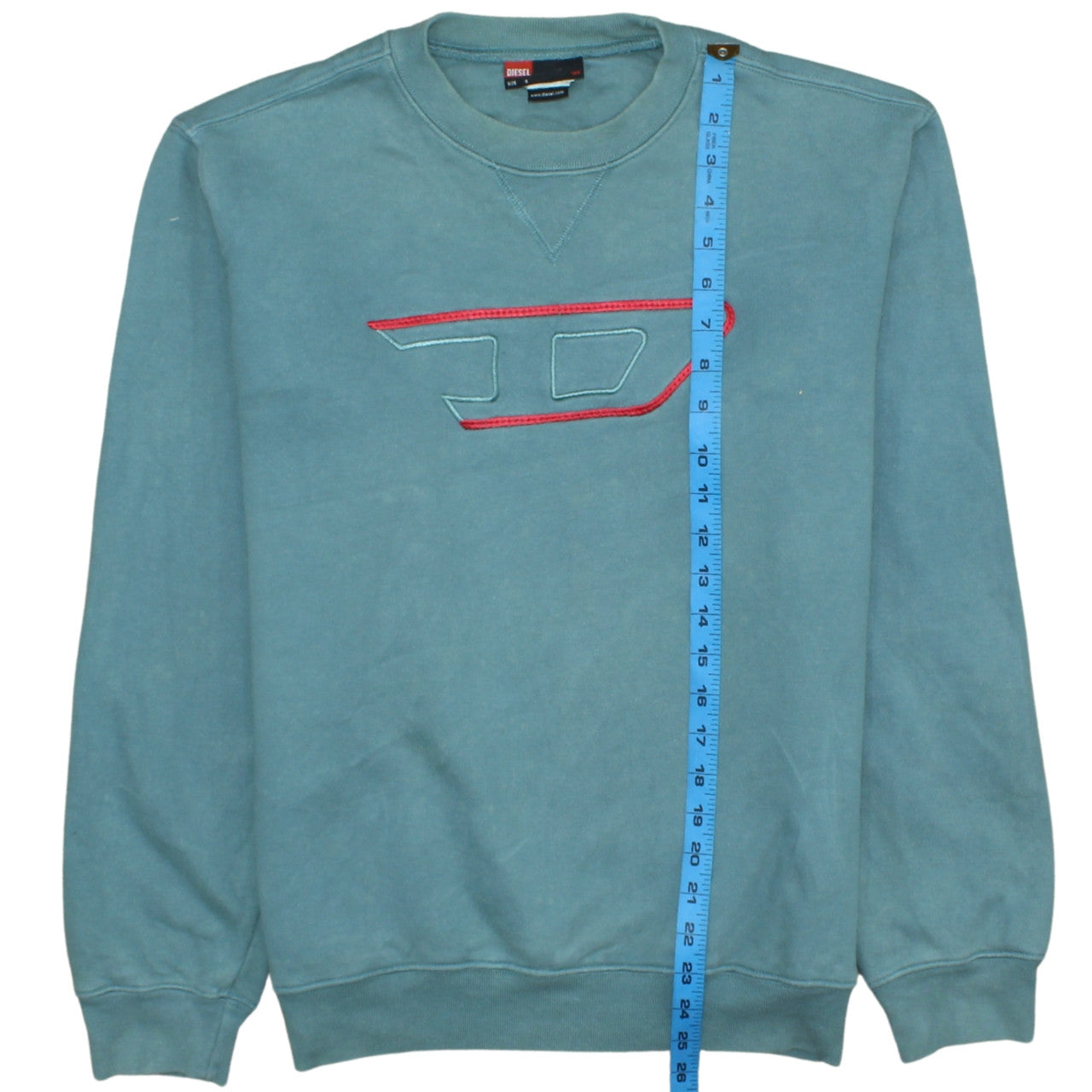 Diesel Men’s Blue Cotton Crew Neck Sweatshirt Size S