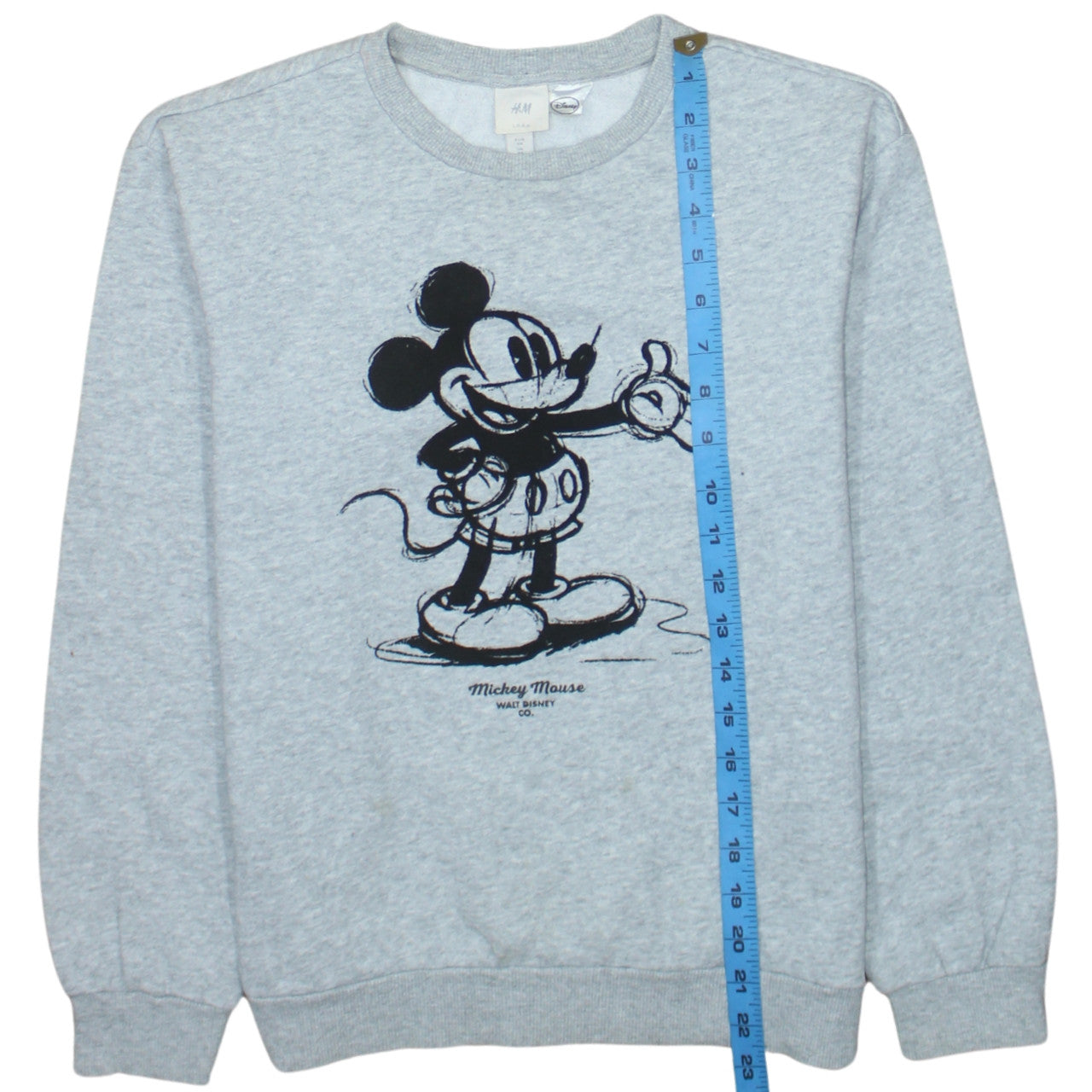 H&M L.O.G.G. Womens Grey Mickey Mouse Sweatshirt XS Cotton Blend