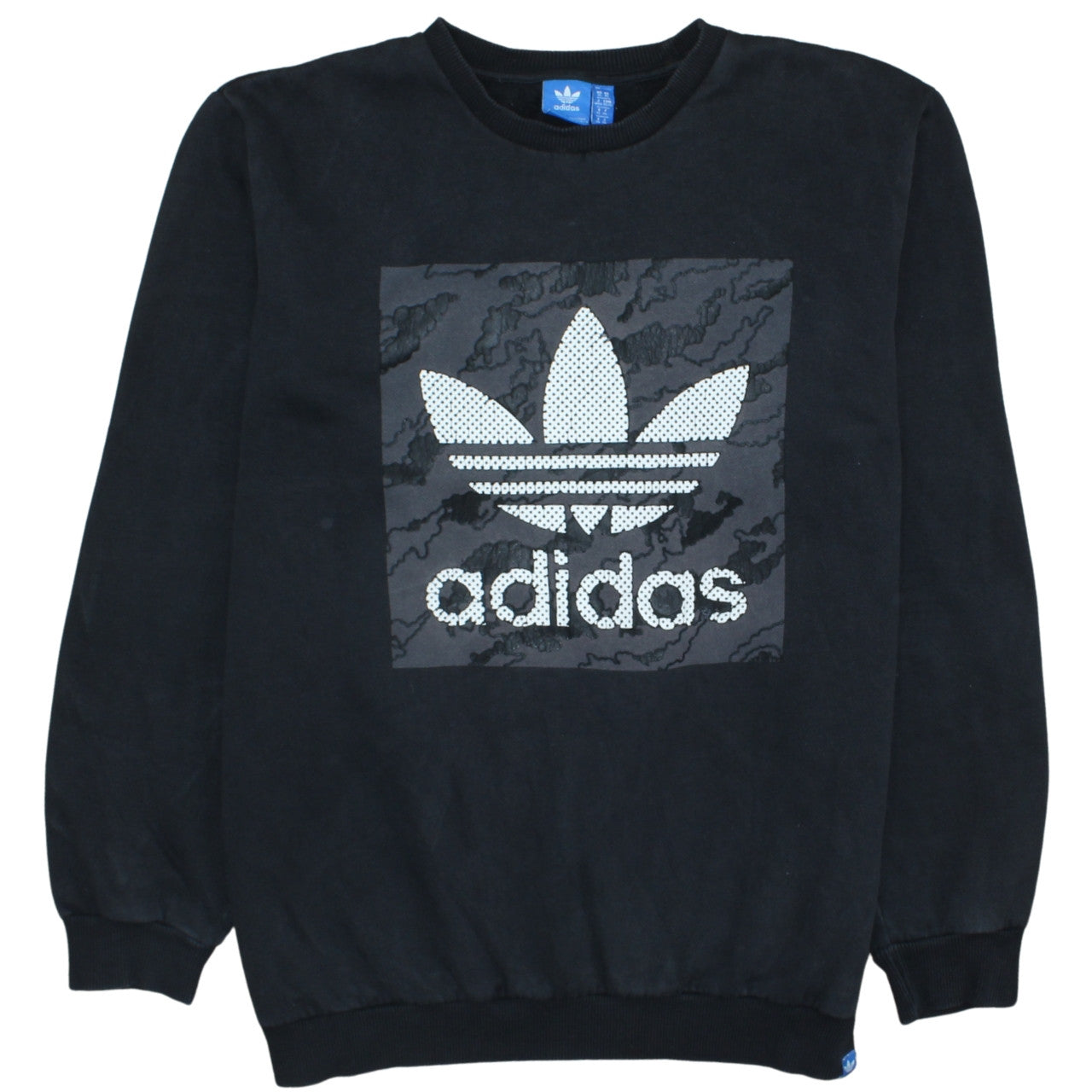 Adidas Men's Black XL Pullover Sweatshirt Crew Neck Graphic Logo Top