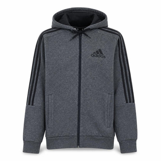 Adidas Men Grey Full Zip Hoodie Small Fleece Sportswear