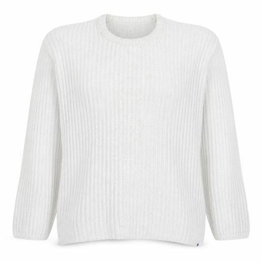 Front view of Carhartt Men White Chunky-Knit Wool jumper M