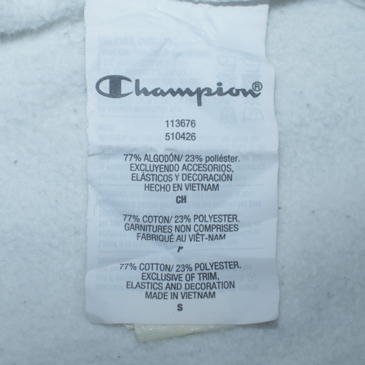Champion Men's Grey Small Pullover Hoodie with Logo Print