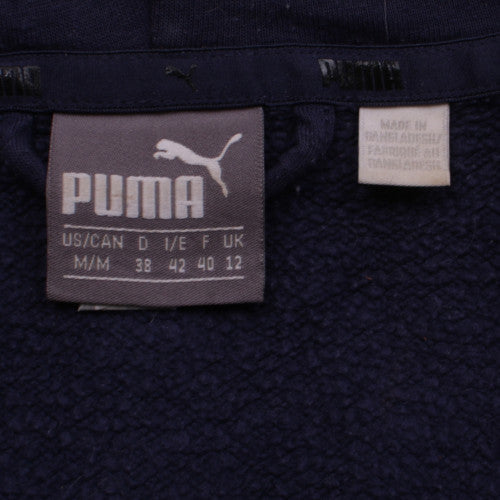 Puma Womens Navy Blue Full Zip Hoodie Size 12 Hooded Sweatshirt