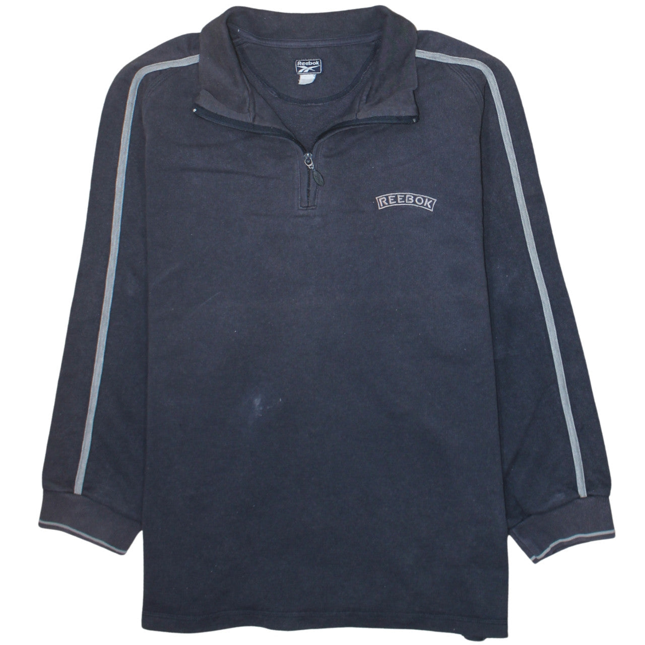 Reebok Men's Black 1/4 Zip Fleece Sweatshirt Size L Regular Fit