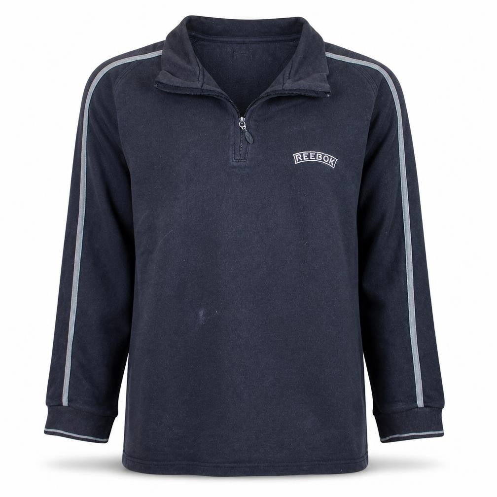 Reebok Men's Black 1/4 Zip Fleece Sweatshirt Size L Regular Fit