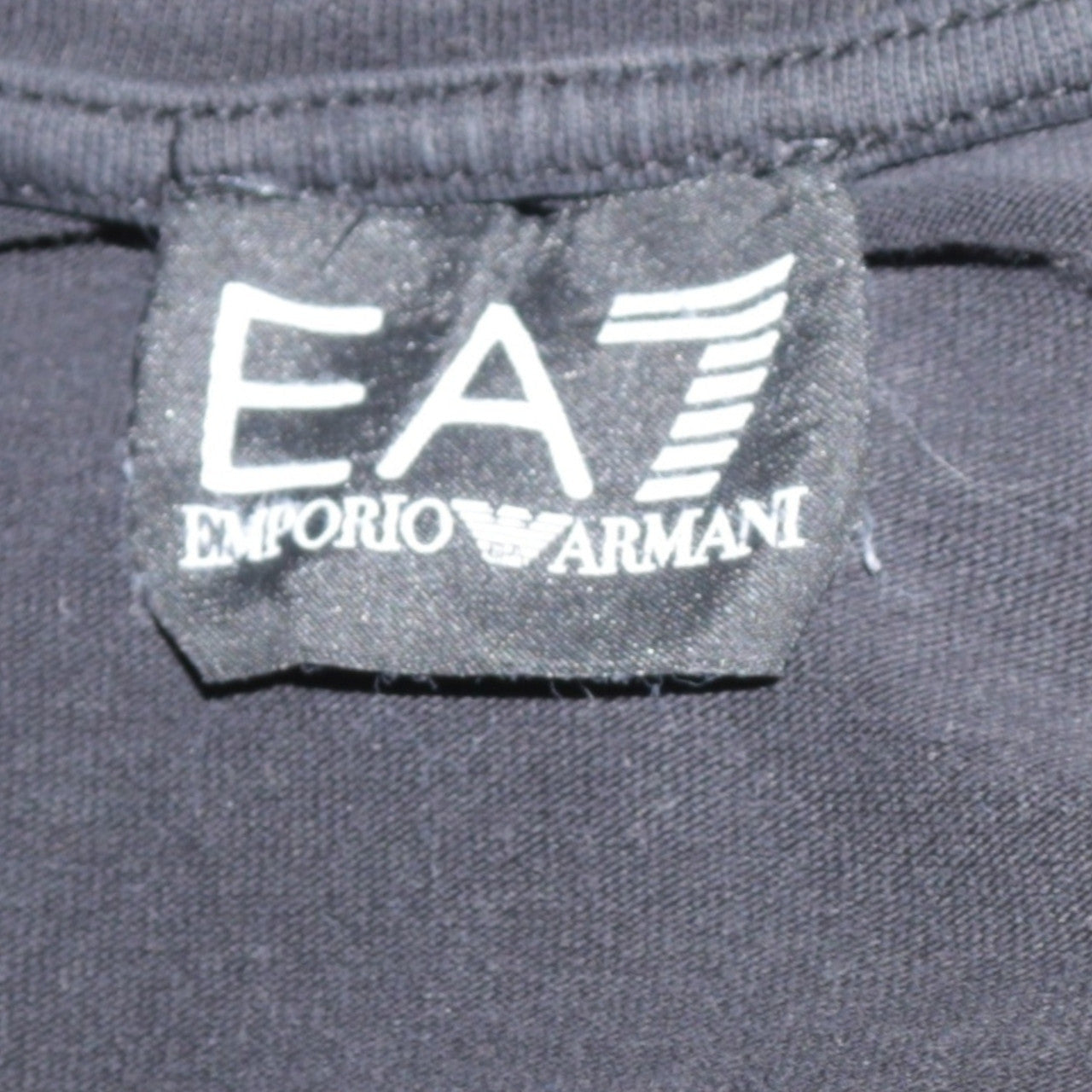 Emporio Armani EA7 Men's Black Crew Neck Cotton T-Shirt L
