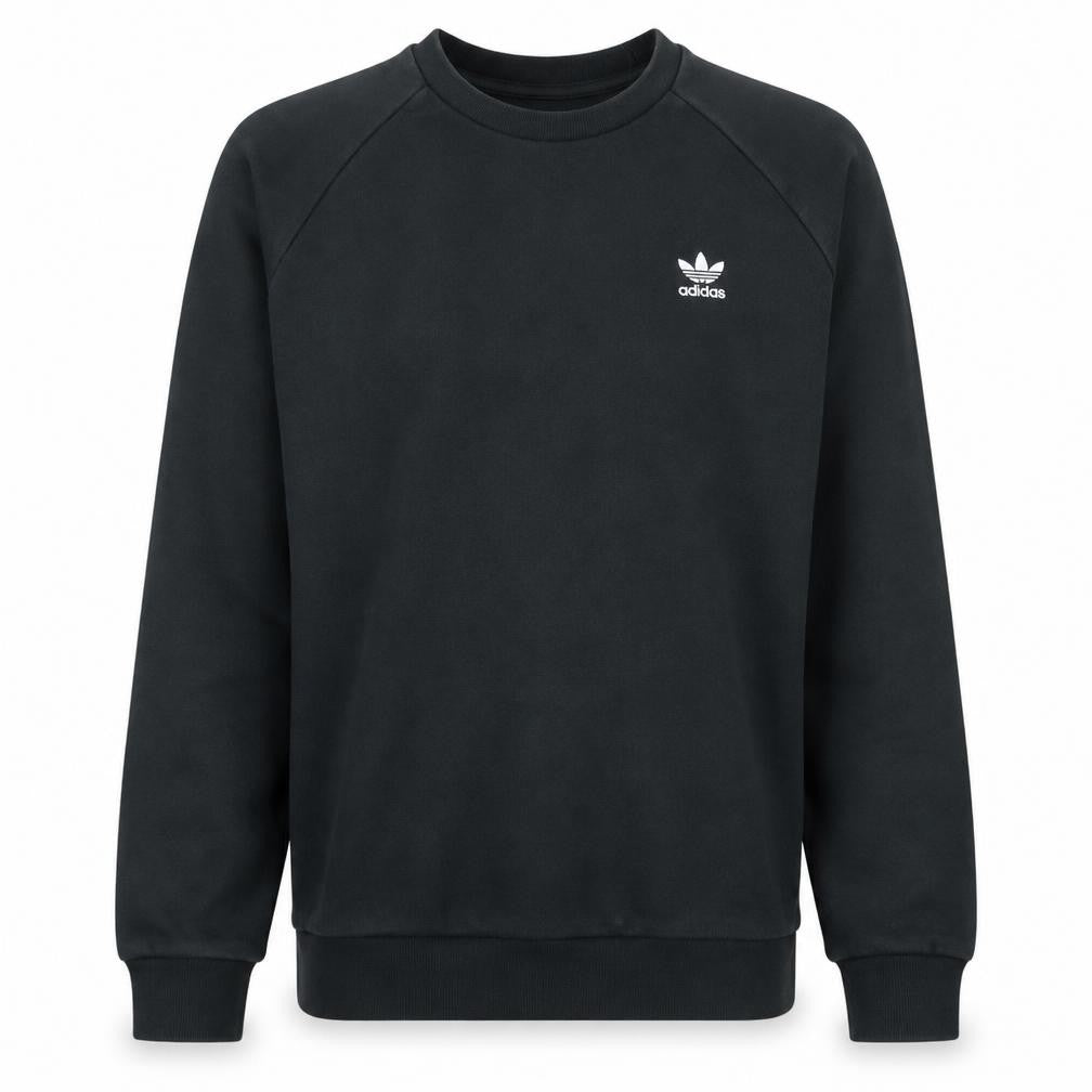 adidas Mens Black Crew Neck Pullover Sweatshirt Size M