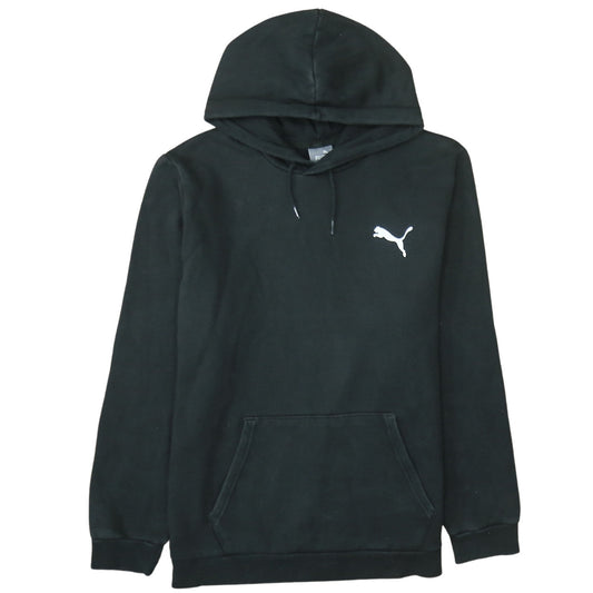 Puma Men's Black Pullover Hoodie L Logo Sports Fleece