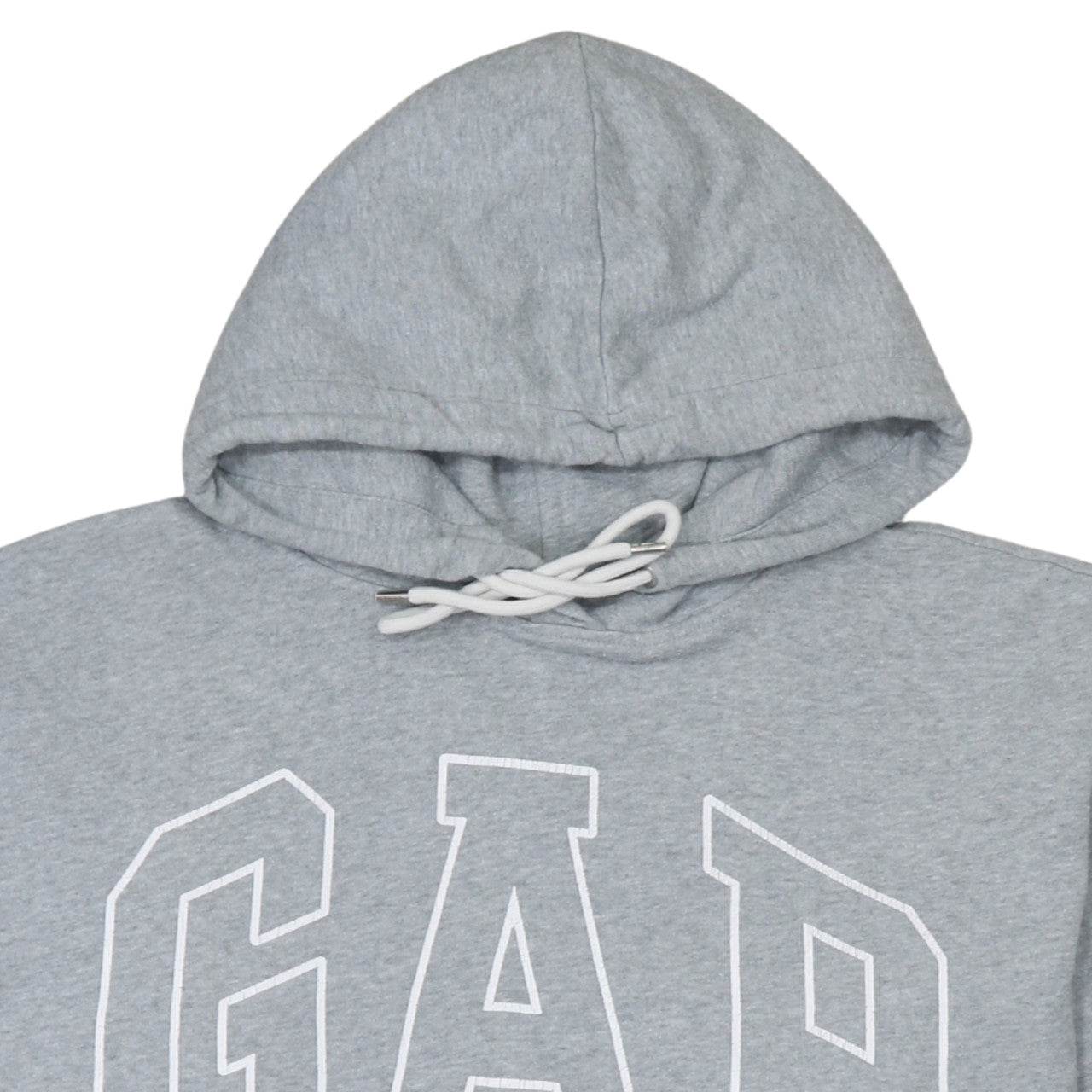 GAP Men Grey Pullover Hoodie L Tall Fleece Logo Sweatshirt