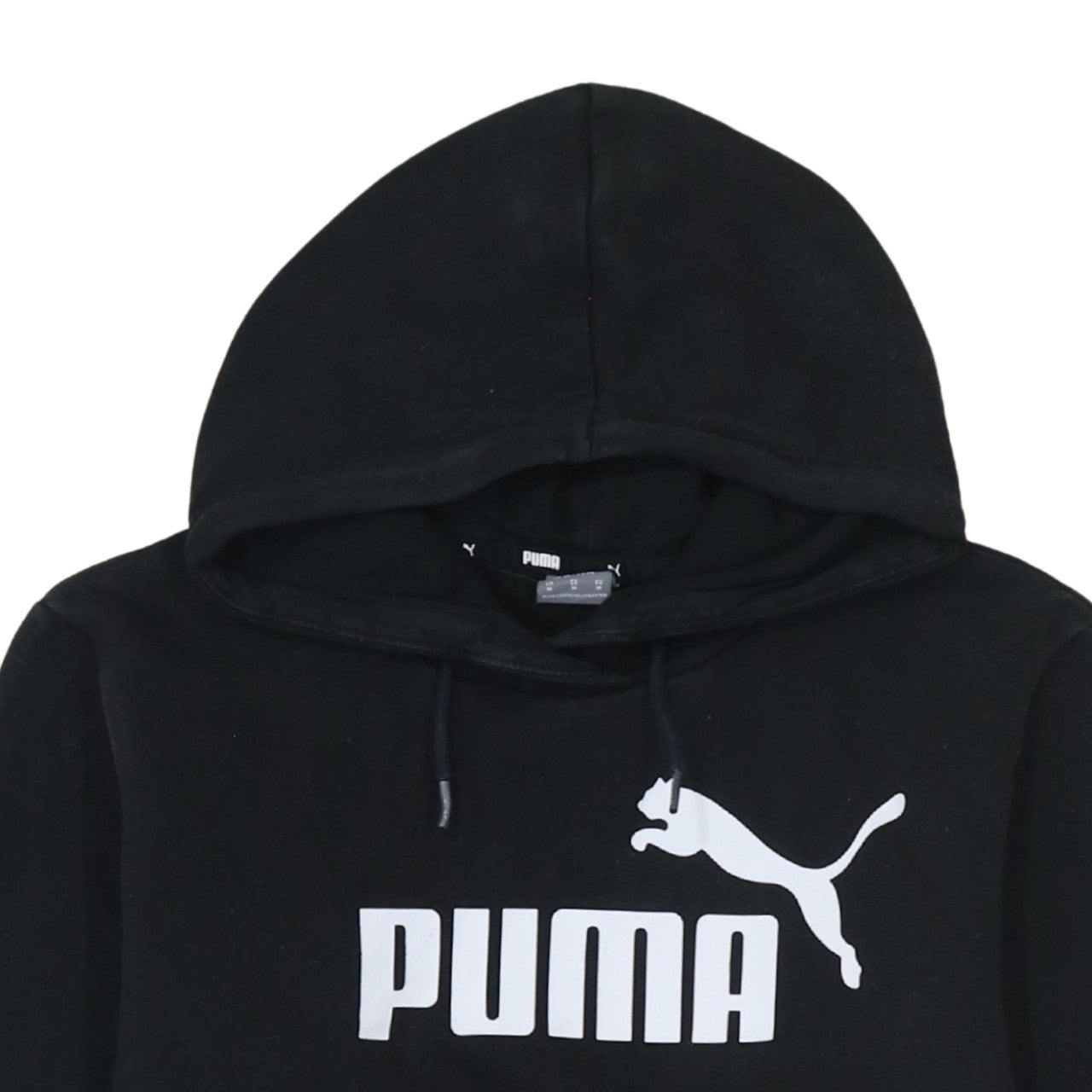 Puma Men’s Black Pullover Hoodie Medium Fleece Logo Sweatshirt
