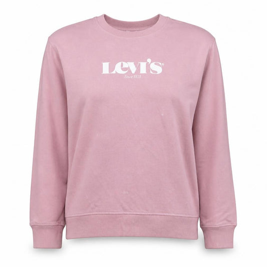 Levi's Womens Pink Crew Neck Logo Sweatshirt Size L