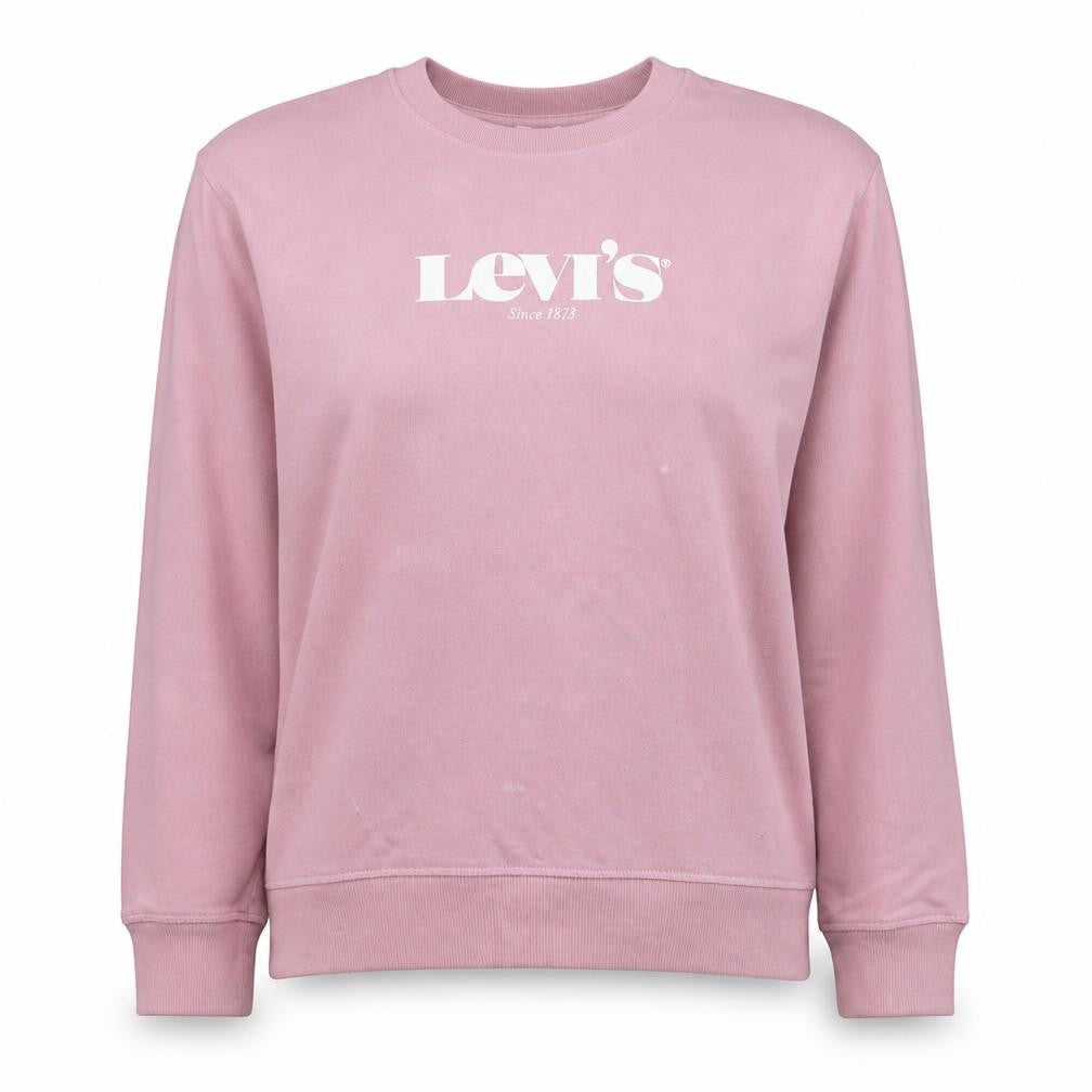 Levi's Womens Pink Crew Neck Logo Sweatshirt Size L